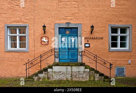 Tribunal de district, château de Welfenschloss, Hannoversch Münden, basse-Saxe, Allemagne, Europe Banque D'Images