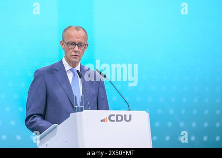 Berlin, Deutschland 06. - 08. Mai 2024 : 36. Parteitag der CDU Deutschlands Im Bild : Friedrich Merz CDU *** Berlin, Allemagne 06 08 mai 2024 36 Conférence du Parti de la CDU Allemagne en image Friedrich Merz CDU Copyright : xFotostandx/xReuhlx Banque D'Images