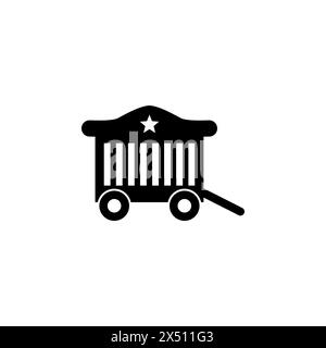 Icône de vecteur plat Circus Trailer. Symbole solide simple isolé sur fond blanc. Modèle de conception d'enseigne Circus Trailer pour élément d'interface utilisateur Web et mobile Illustration de Vecteur