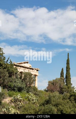 Temple d'Hepaistos, Agora antique, Athènes, Grèce. Banque D'Images