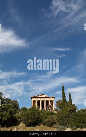 Temple d'Hepaistos, Agora antique, Athènes, Grèce. Banque D'Images