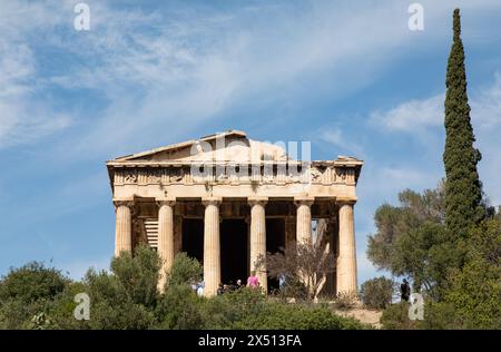 Temple d'Hepaistos, Agora antique, Athènes, Grèce. Banque D'Images