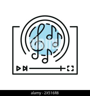 Icône noire de ligne de genre musical. Signez pour la page Web, l'application mobile, le bouton, le logo. Bouton isolé de vecteur. Contour modifiable. Illustration de Vecteur