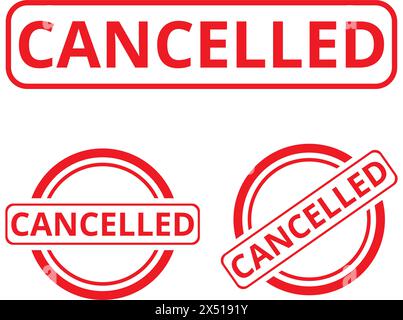 Bannières rouges annulées sur fond blanc Illustration de Vecteur