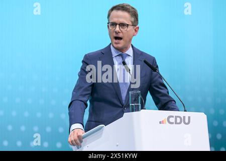 Berlin, Deutschland 06. - 08. Mai 2024 : 36. Parteitag der CDU Deutschlands Im Bild : Carsten Linnemann, CDU *** Berlin, Allemagne 06 08 mai 2024 36 Conférence du Parti de la CDU Allemagne en image Carsten Linnemann, CDU Copyright : xFotostandx/xReuhlx Banque D'Images