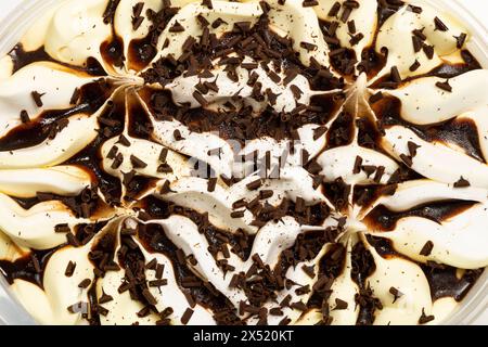 Glace vanille et chocolat gros plan Banque D'Images