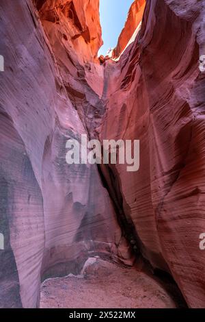 Wind Pebble slot canyon près de page Arizona met en évidence le passage étroit et étonnants, motifs complexes qui se forment sur des millions d'années à partir du c Banque D'Images