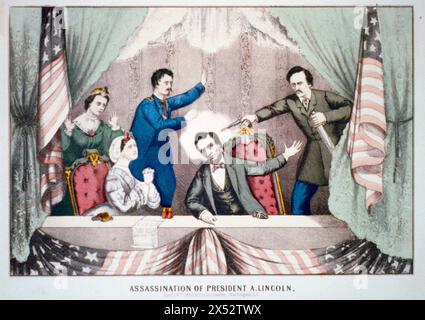 Assassinat du président A. Lincoln, 14 avril 1865 au théâtre Ford, Washington, DC Banque D'Images