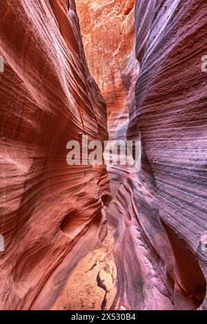 Wind Pebble slot canyon près de page Arizona met en évidence le passage étroit et étonnants, motifs complexes qui se forment sur des millions d'années à partir du c Banque D'Images