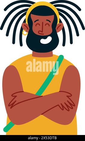 dessin animé reggae man Illustration de Vecteur
