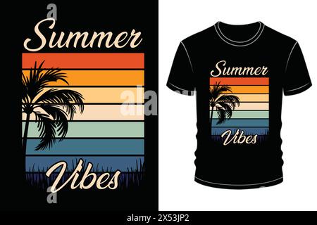 Summer Vibes, Design de T-shirt d'été Illustration de Vecteur