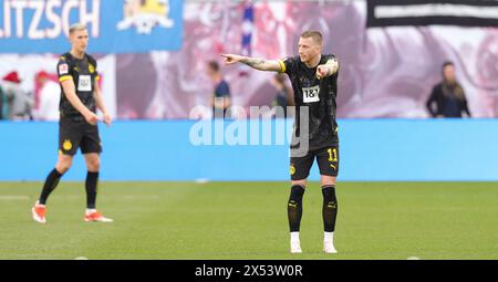 Leipzig, Allemagne. 27 avril 2024. firo : 27.04.2024, football, football, 1.Liga, 1.Bundesliga, saison 2023/2024, RB, Red Bull Leipzig - BVB, Borussia Dortmund 4:1 Marco Reus, BVB, Gesture Credit : dpa/Alamy Live News Banque D'Images