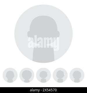 Ensemble d'avatars d'utilisateurs Web. Silhouette de personne anonyme. Icône de profil social. Illustration vectorielle. Illustration de Vecteur