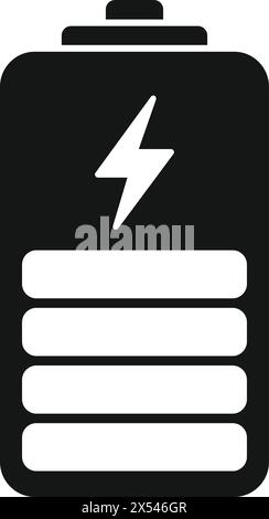 Vecteur simple d'icône d'énergie demi-puissance. Capacité de la cellule. Indicateur d'enregistrement de charge Illustration de Vecteur