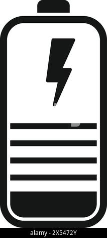 Icône d'état de charge de la batterie vecteur simple. Cellule électrique. Montée en puissance de l'appareil Illustration de Vecteur