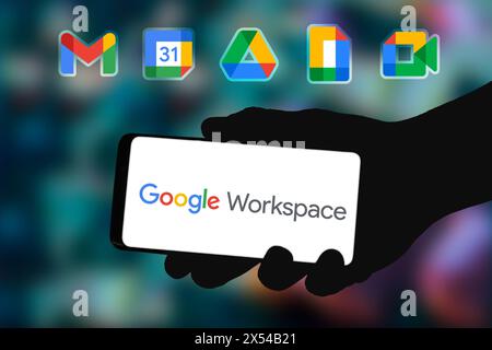 Google Workspace affiché sur le smartphone Banque D'Images