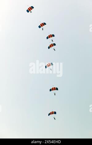 L'équipe RAF Falcons Parachute Display à Biggin Hill International Air Fair 2010 Banque D'Images