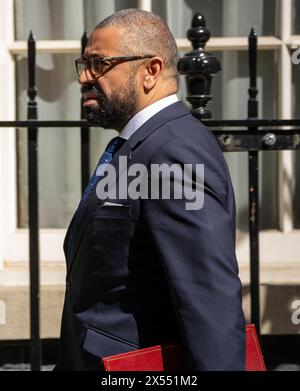 Londres, Royaume-Uni. 07 mai 2024. James Smarverly, ministre de l'intérieur, une réunion du cabinet au 10 Downing Street London. Crédit : Ian Davidson/Alamy Live News Banque D'Images