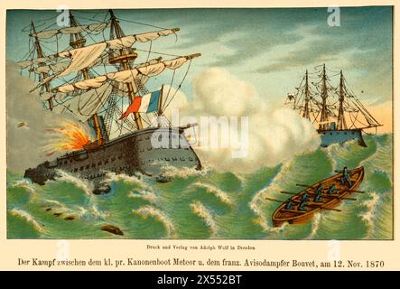 Evénements, guerre franco-prussienne, 1870-1871, bataille maritime près de la Havane, les DROITS D'AUTEUR DE L'ARTISTE N'ONT PAS À ÊTRE EFFACÉS Banque D'Images