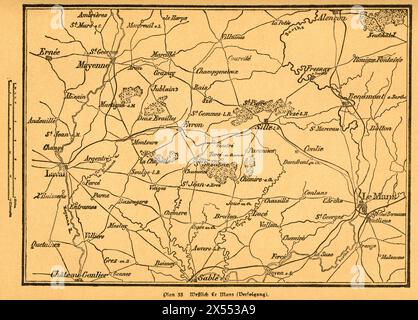 Géographie / voyage, Allemagne, France, guerre franco-prussienne, plan de l'ouest du Mans, LE DROIT D'AUTEUR DE L'ARTISTE N'EST PAS À EFFACER Banque D'Images