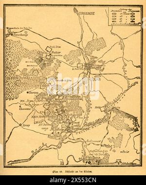 Géographie / voyage, Allemagne, France, guerre franco-prussienne, plan de la bataille près de la lisaine, LE COPYRIGHT DE L'ARTISTE NE DOIT PAS ÊTRE EFFACÉ Banque D'Images