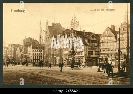 Géographie / voyage, Allemagne, Hambourg, vue de Messberg et Klingberg, carte postale, DROITS D'AUTEUR DE L'ARTISTE NE DOIVENT PAS ÊTRE EFFACÉS Banque D'Images