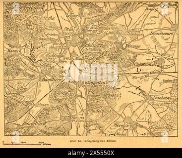 Géographie / voyage, Allemagne, France, guerre franco-prussienne, plan du siège de Belfort, LE DROIT D'AUTEUR DE L'ARTISTE NE DOIT PAS ÊTRE EFFACÉ Banque D'Images