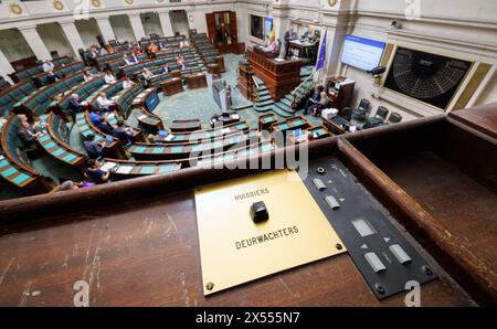 Bruxelles, Belgique. 07 mai 2024. Illustration photo prise lors d'une séance plénière de la chambre, au parlement fédéral à Bruxelles, mardi 07 mai 2024. BELGA PHOTO BENOIT DOPPAGNE crédit : Belga News Agency/Alamy Live News Banque D'Images