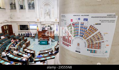 Bruxelles, Belgique. 07 mai 2024. Illustration photo prise lors d'une séance plénière de la chambre, au parlement fédéral à Bruxelles, mardi 07 mai 2024. BELGA PHOTO BENOIT DOPPAGNE crédit : Belga News Agency/Alamy Live News Banque D'Images