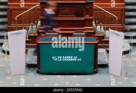 Bruxelles, Belgique. 07 mai 2024. Illustration photo prise lors d'une séance plénière de la chambre, au parlement fédéral à Bruxelles, mardi 07 mai 2024. BELGA PHOTO BENOIT DOPPAGNE crédit : Belga News Agency/Alamy Live News Banque D'Images