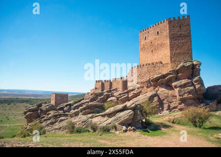 Zafra castle. Campillo de Dueñas, province de Guadalajara, Castille La Manche, Espagne. Banque D'Images