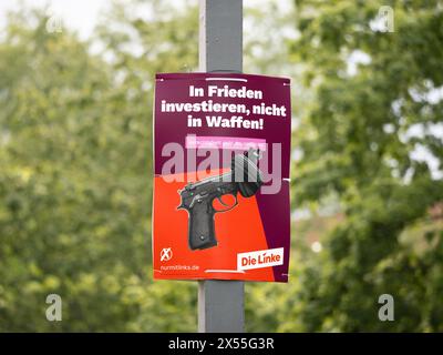 Die Linke (la gauche) affiche de campagne électorale pour la liberté. Affiche publicitaire pour les élections européennes en Saxe. Banque D'Images