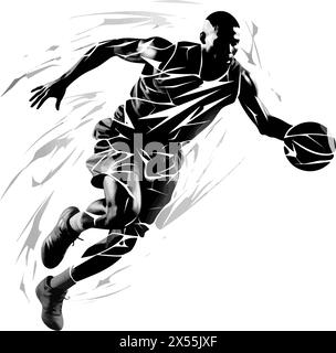 Joueur de basket-ball. Illustration sportive pour logo. Illustration vectorielle Illustration de Vecteur