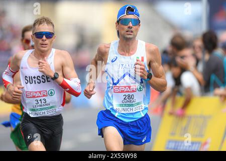 René Cuneaz (Italie). Marathon masculin. Championnats d'Europe Munich 2022. Banque D'Images