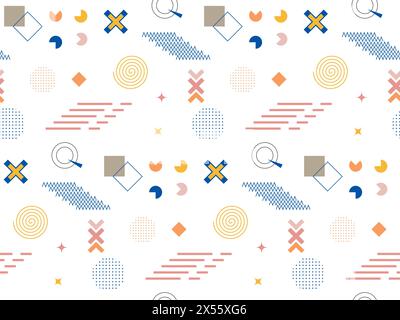 Motif géométrique abstrait moderne vectoriel sans couture dans des échantillons, fond avec différentes formes géométriques dans un style minimaliste. Couleur pastel simple Illustration de Vecteur