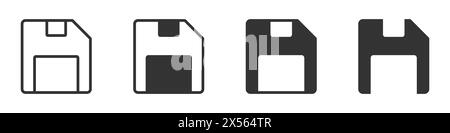 Icône Enregistrer. Jeu d'icônes de disquette. Illustration vectorielle Illustration de Vecteur