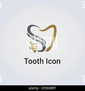 Icône de dent soins dentaires soins médicaux soins de santé dentiste logo d'entreprise conception de formes diverses éléments graphiques modernes Illustration de Vecteur