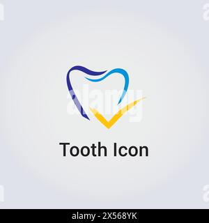 Icône de dent soins dentaires soins médicaux soins de santé dentiste logo d'entreprise conception de formes diverses éléments graphiques modernes Illustration de Vecteur