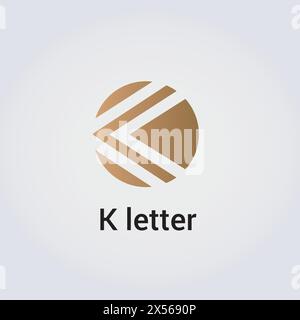 K lettre icône conception unique logo isolé conception marque identité d'entreprise diverses couleurs modifiables modèle vectoriel monogramme emblème illustration marque Illustration de Vecteur