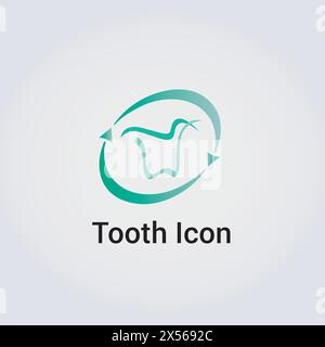 Icône de dent soins dentaires soins médicaux soins de santé dentiste logo d'entreprise conception de formes diverses éléments graphiques modernes Illustration de Vecteur