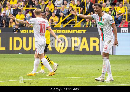 Dortmund, Allemagne. 04 mai 2024. Dortmund, Allemagne, 04 mai 2024 : Felix Uduokhai (19 Augsbourg) lors du match de football 1.Bundesliga entre le Borussia Dortmund et le FC Augsburg au signal Iduna Park à Dortmund, Allemagne. Philipp Kresnik (Philipp Kresnik/SPP) crédit : SPP Sport Press photo. /Alamy Live News Banque D'Images