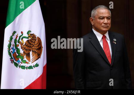 Premier ministre du Belize, Juan Antonio BriseÃ±o lors de la cérémonie de bienvenue de la visite d'Etat du Belize au Mexique, dans le Patio Honor dans le Palais National. (Crédit image : © Luis Barron/eyepix via ZUMA Press Wire) USAGE ÉDITORIAL SEULEMENT! Non destiné à UN USAGE commercial ! Banque D'Images