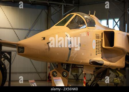 Sepecat Jaguar GR1A, XZ119 qui a participé à la guerre du Golfe de 1st exposée au Musée national écossais de l'aviation à East Fortune Banque D'Images