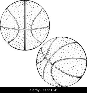 Dessin de la ligne de ballon de basket-ball Illustration de Vecteur