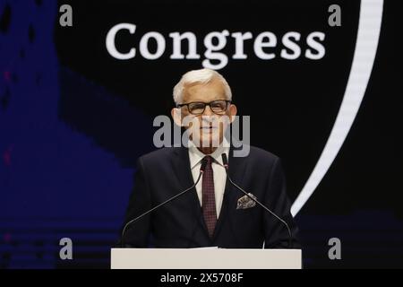 Katowice, Pologne. 07 mai 2024. Jerzy Buzek de Pologne vu lors du XVIe Congrès économique européen au Centre international des congrès de Katowice (Pologne). Crédit : SOPA images Limited/Alamy Live News Banque D'Images