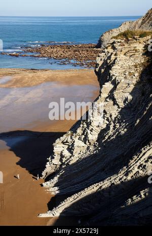 Algorri, flysch, Zumaia, Gipuzkoa, Pays Basque, Espagne Banque D'Images