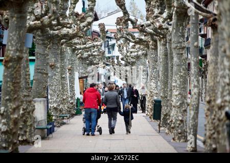 La Marina d'anciens pêcheurs trimestre, Hondarribia, Guipuzcoa, Pays Basque, Espagne Banque D'Images