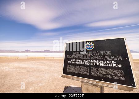 Bonneville Salt Flats dans l'Utah Banque D'Images