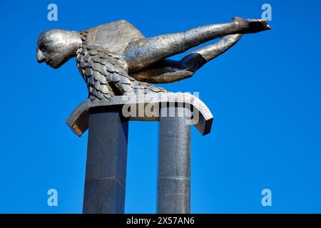 '''O Sireno'', ''le'' Sireno Francisco Leiro, sculpture, Puerta del Sol, Vigo, Pontevedra, Galice, Espagne Banque D'Images