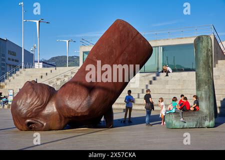 '''Bañistas Areal n'', Francisco Leiro, Promenade, Port, Vigo, Pontevedra, Galice, Espagne Banque D'Images